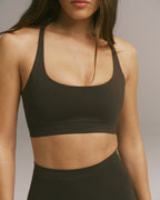 Seamless Racer Back Bra - Coffee Bean