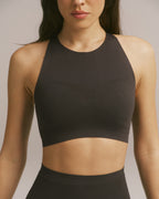 Seamless Racer Tank Bra - Coffee Bean