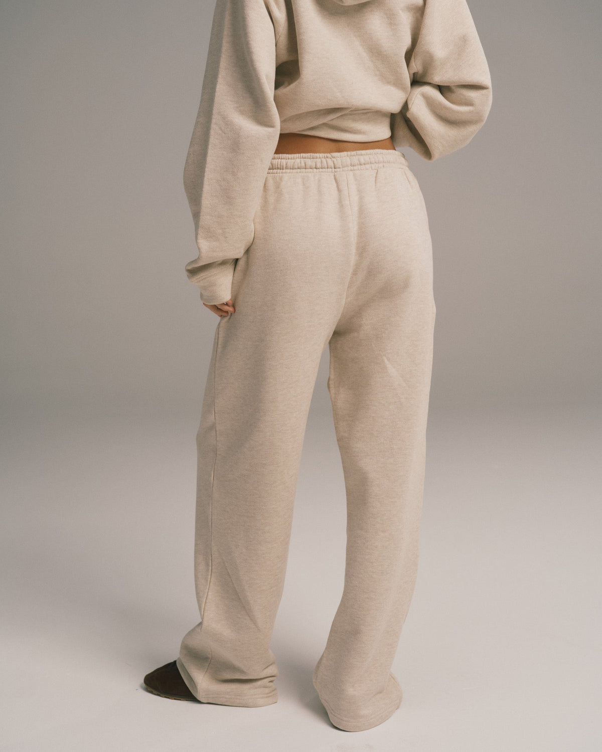 Straight Leg Sweatpants - Oatmeal Melange