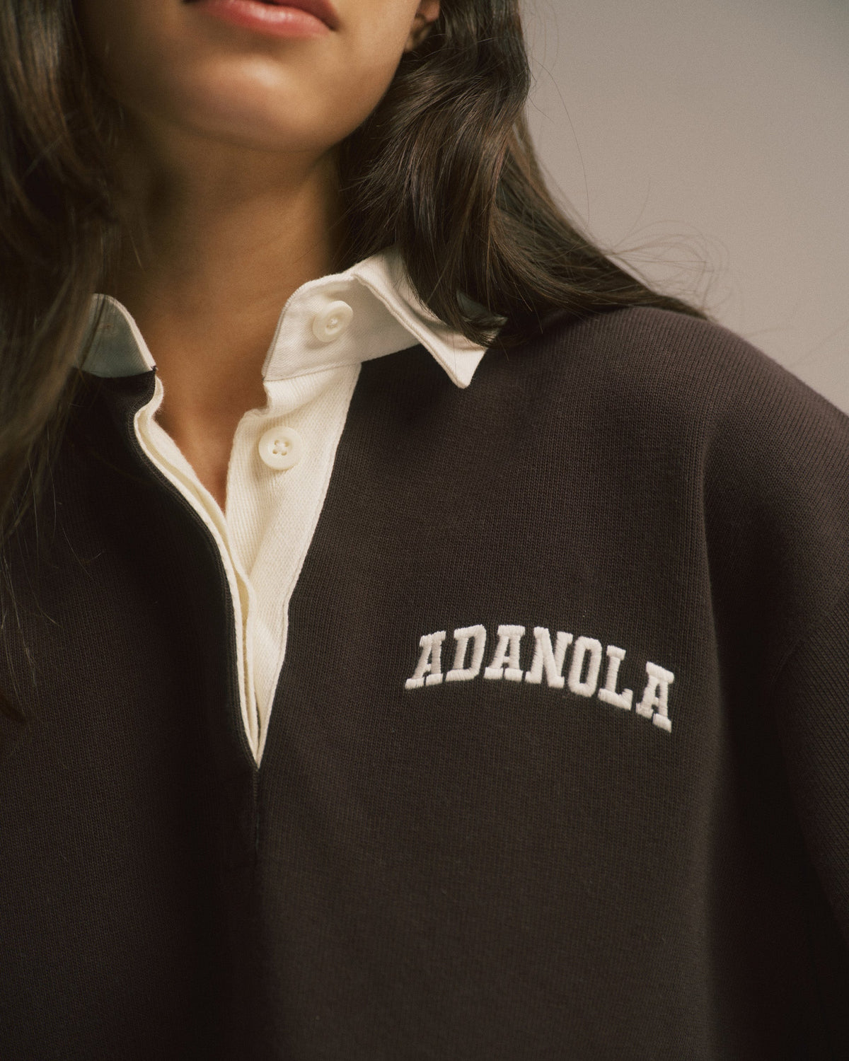 Oversized Rugby Top - Coffee Bean