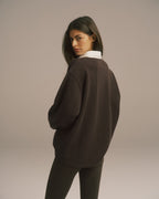Oversized Rugby Top - Coffee Bean