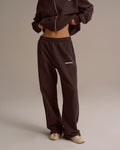 Straight Leg Sweatpants - Chocolate Brown