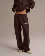 Straight Leg Sweatpants - Chocolate Brown