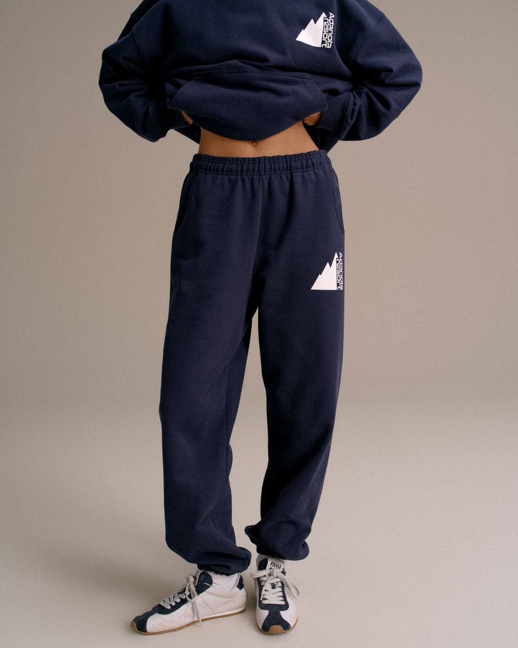 Cuffed Sweatpants - Navy Blue