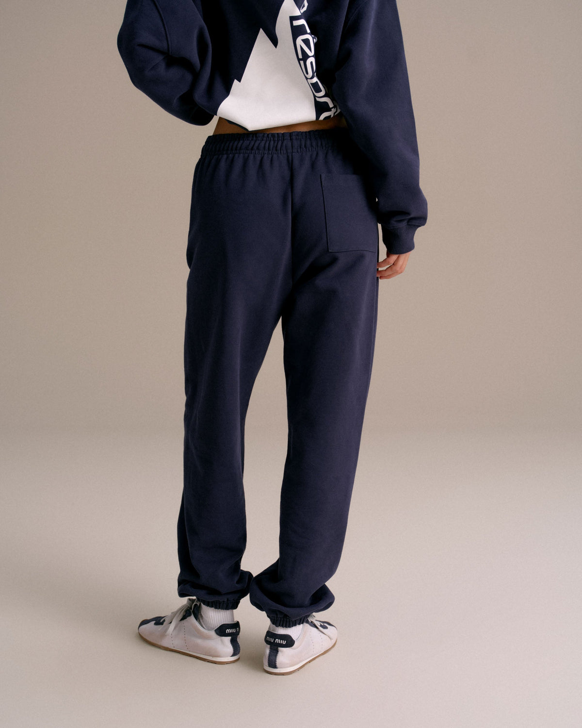 Cuffed Sweatpants - Navy Blue