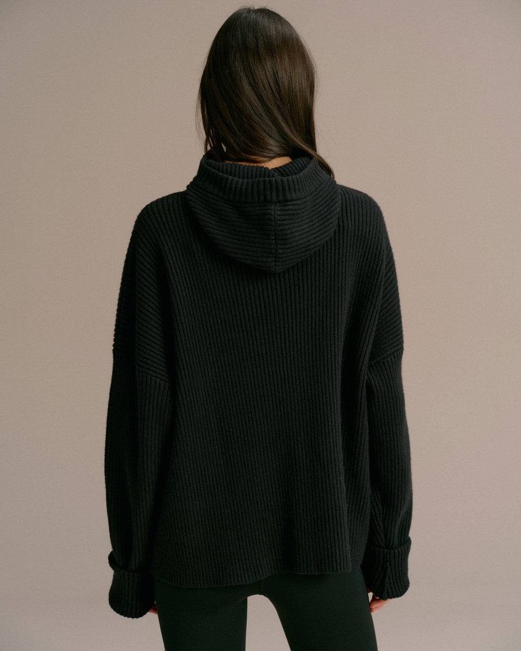 Balaclava Knit Hoodie - Black