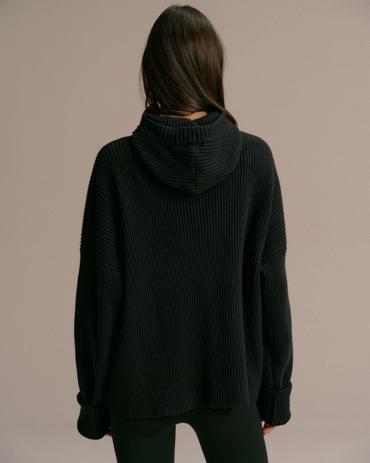 Balaclava Knit Hoodie - Black