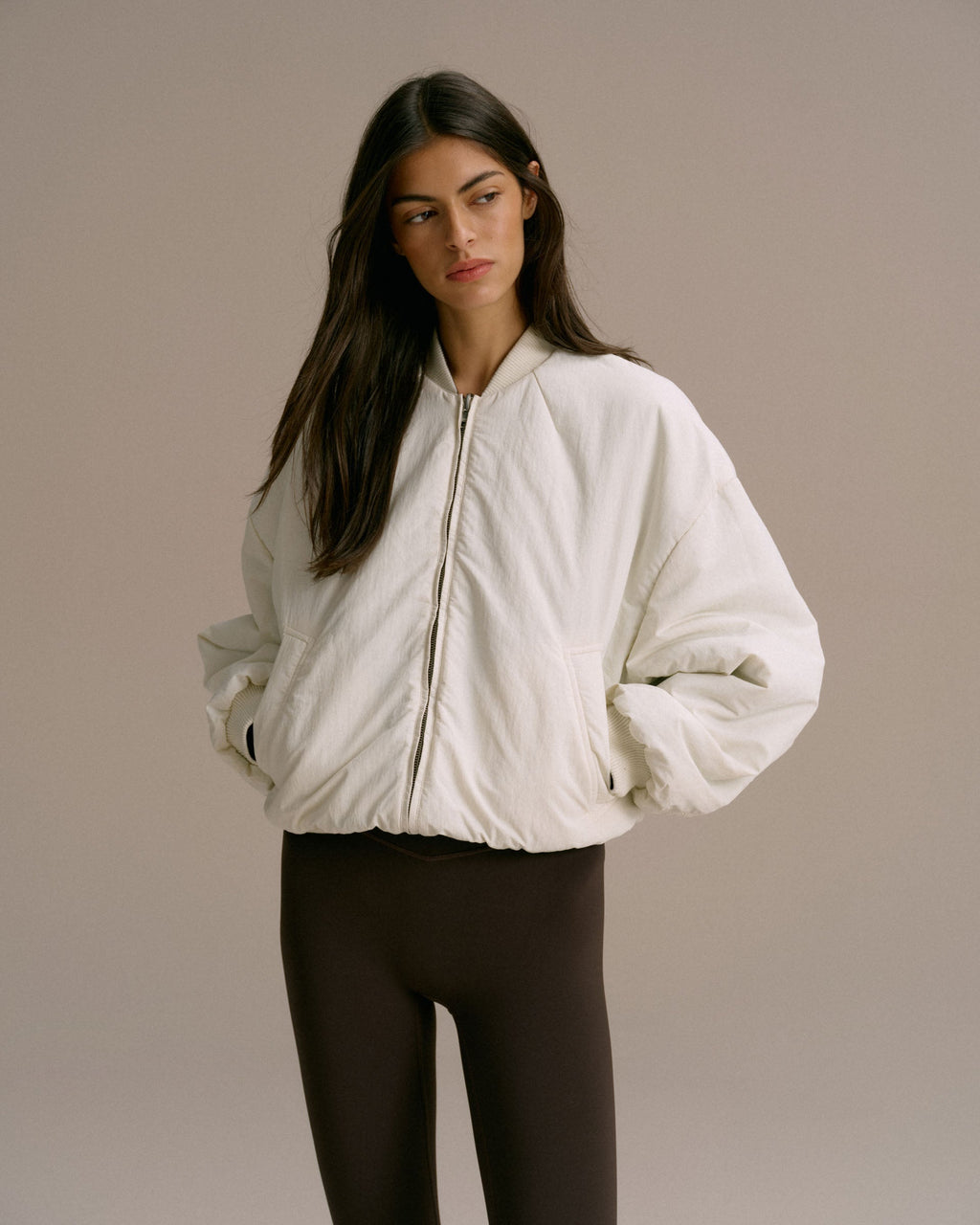 Reversible Bomber Jacket - Coffee Bean