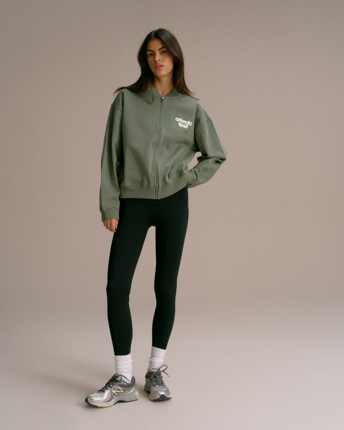 Oversized Full Zip Sweatshirt - Eden Green
