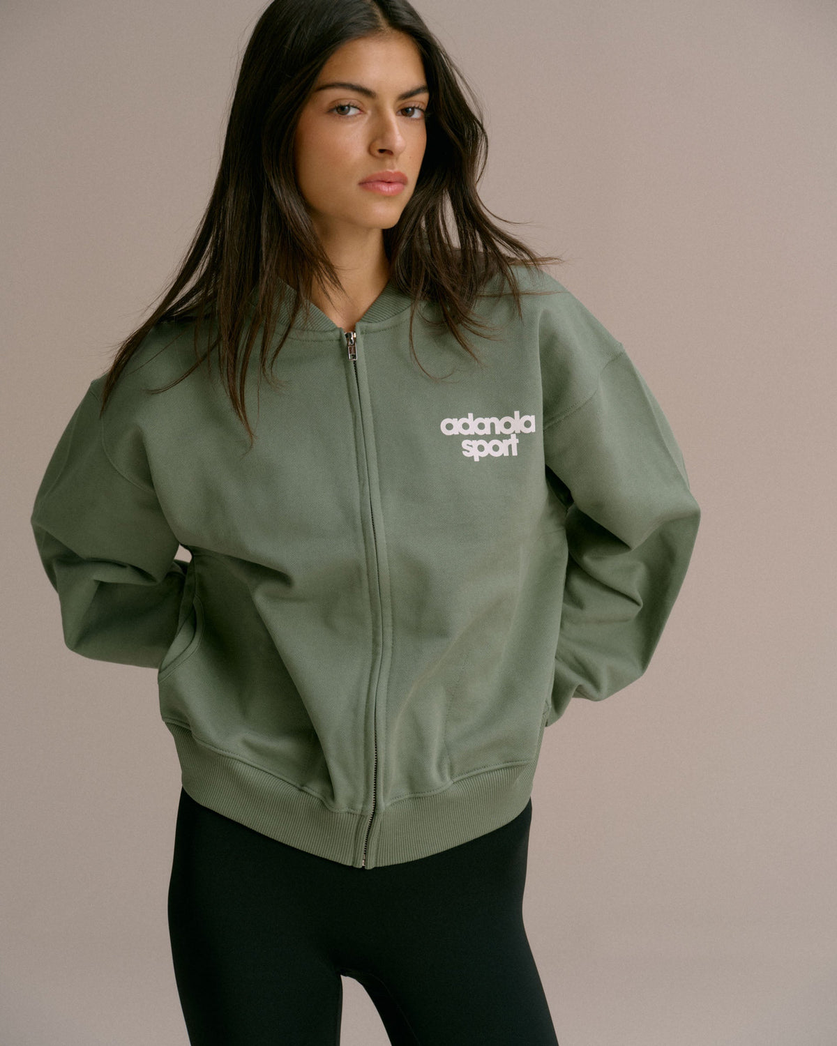 Oversized Full Zip Sweatshirt - Eden Green