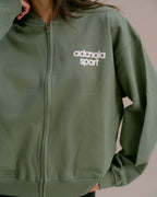 Oversized Full Zip Sweatshirt - Eden Green