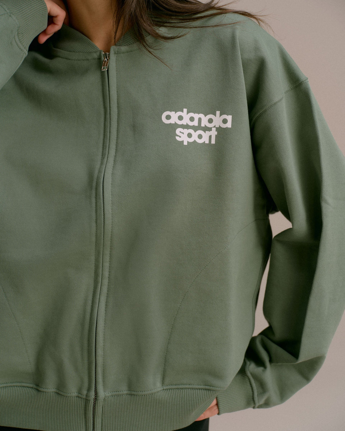Oversized Full Zip Sweatshirt - Eden Green