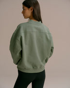 Oversized Full Zip Sweatshirt - Eden Green