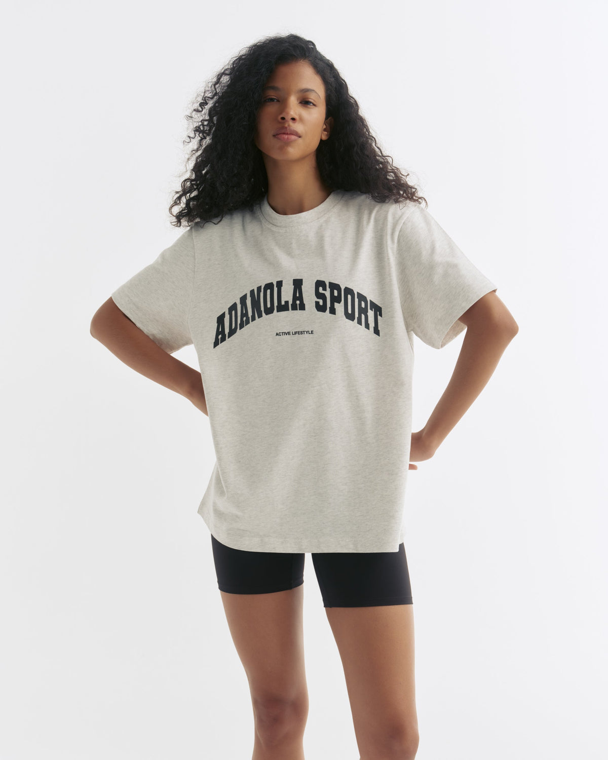 Oversized T-shirt - Light Grey Melange