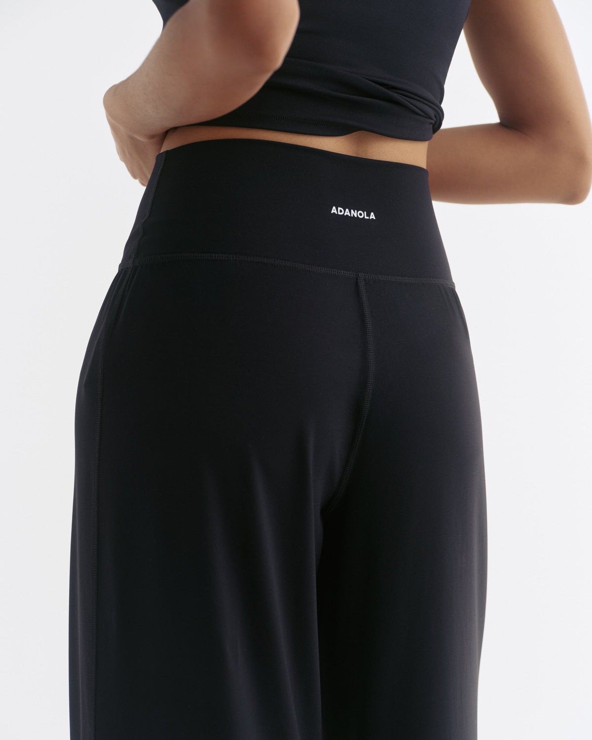 Wide Leg Yoga Pants - Black