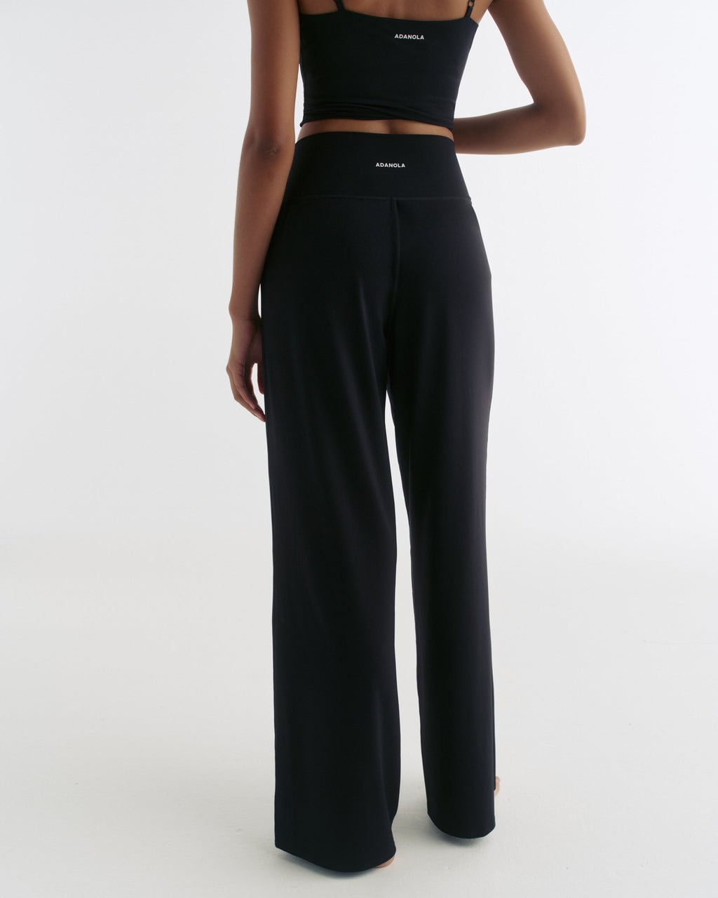 Wide Leg Yoga Pants - Black