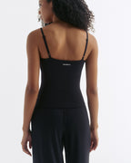 Skinny Strap Yoga Top - Black