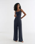 Wide Leg Yoga Pants - Midnight Blue