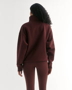 Classics Relaxed Funnel Neck Zip Sweatshirt - Mulberry Red/Marshmallow White