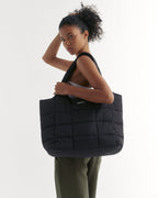 Quilted Nylon Shoulder Bag - Black