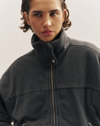 Padded Bomber Jacket - Charcoal Grey