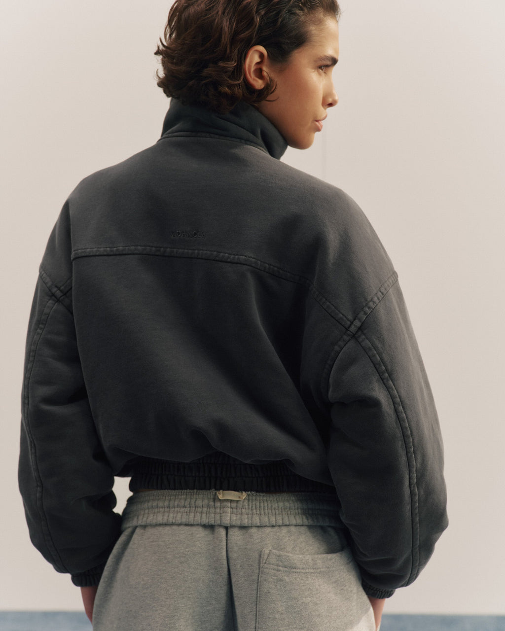 Padded Bomber Jacket - Charcoal Grey