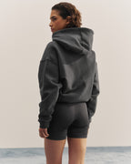 Relaxed Zip Through Hoodie - Graphite Grey
