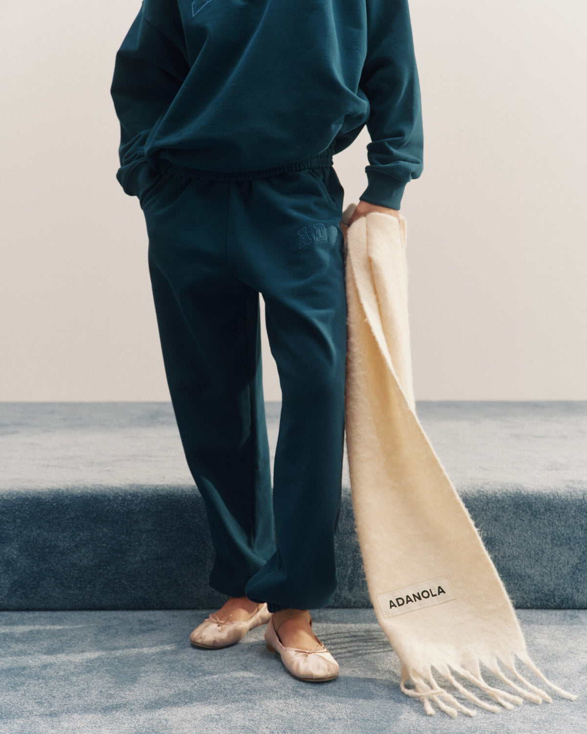 Cuffed Sweatpants - Teal Blue