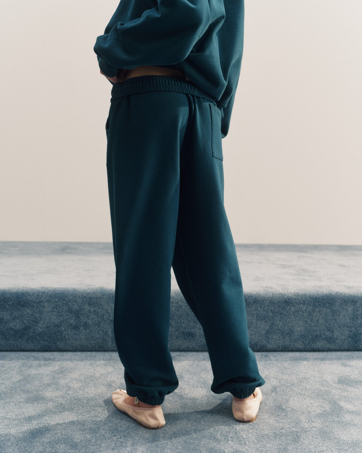 Cuffed Sweatpants - Teal Blue