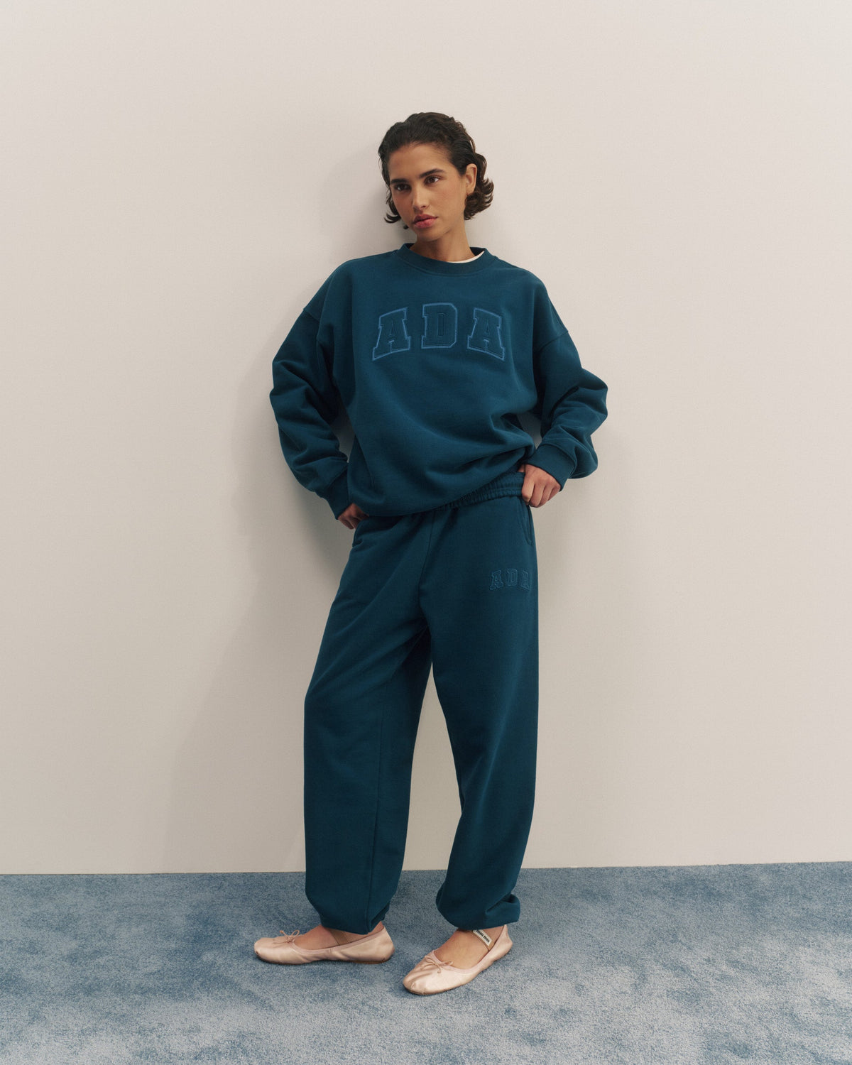 Cuffed Sweatpants - Teal Blue