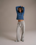 Straight Leg Sweatpants - Grey Melange