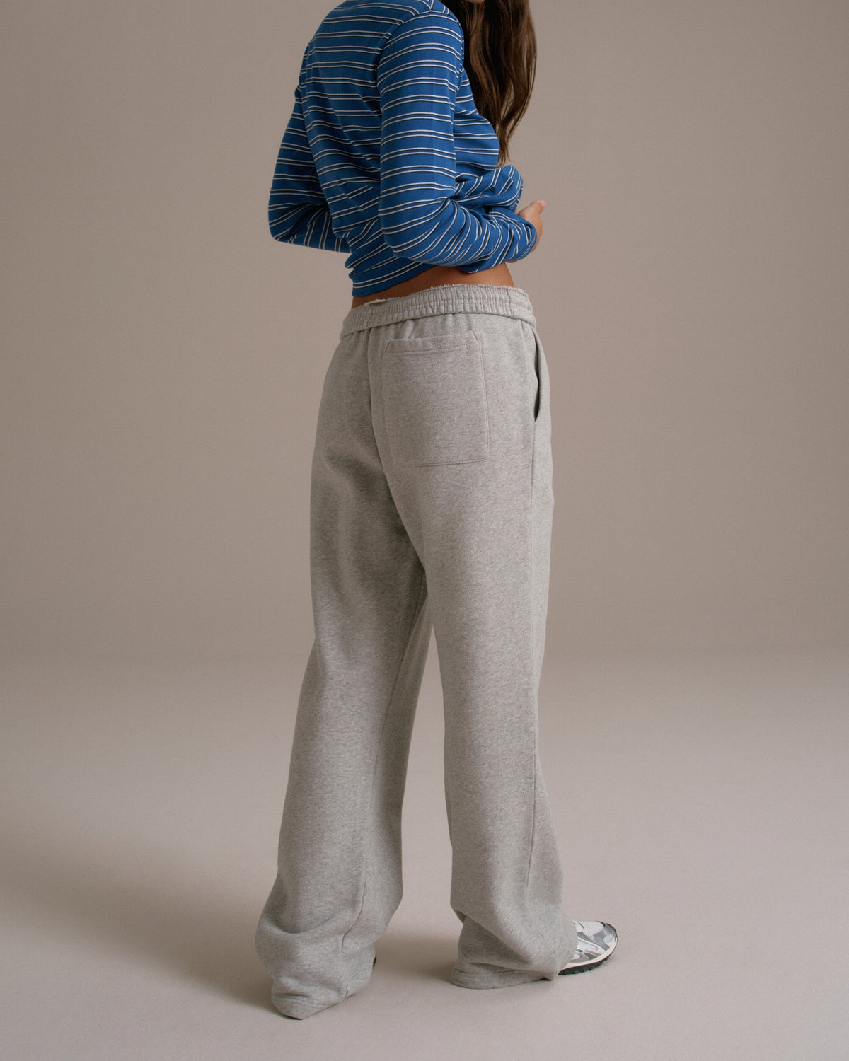 Straight Leg Sweatpants - Grey Melange