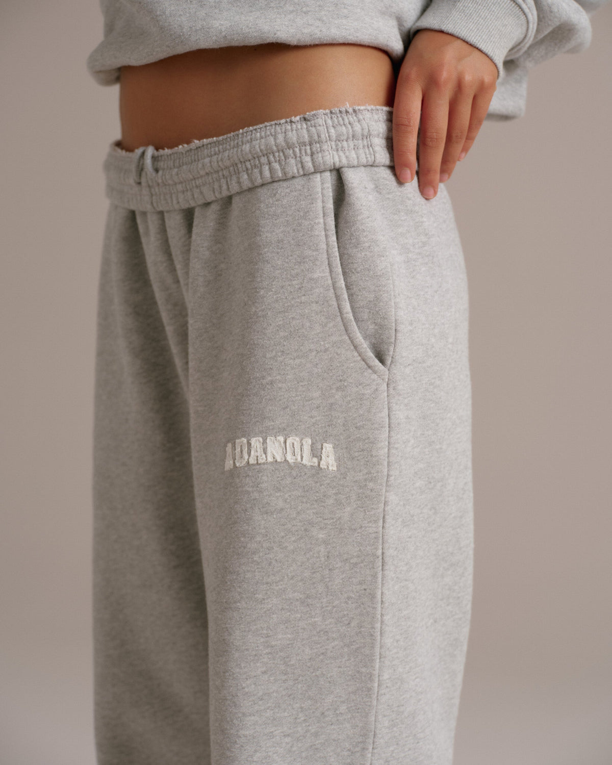 Straight Leg Sweatpants - Grey Melange