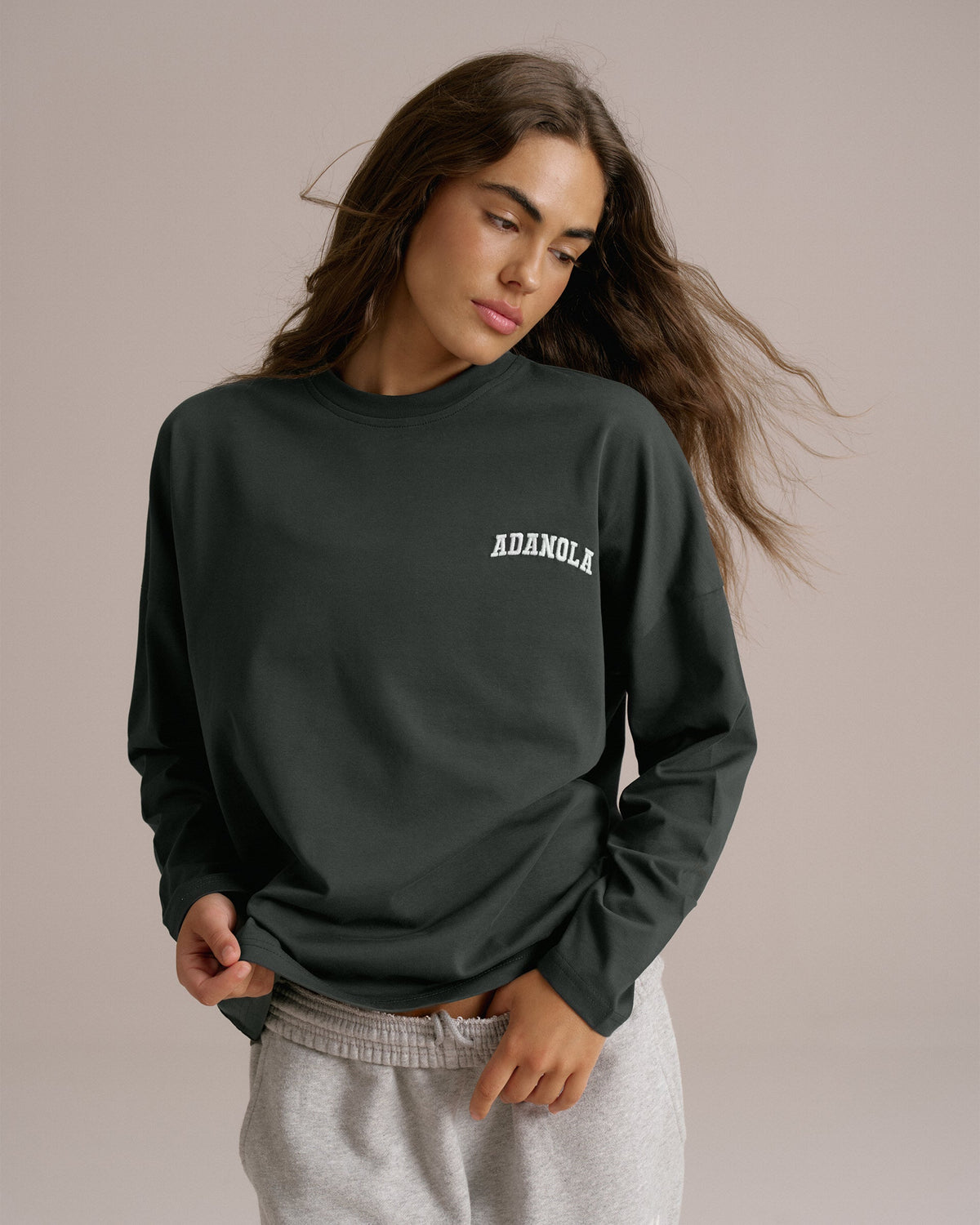 Drop Shoulder T-shirt - Moss Green