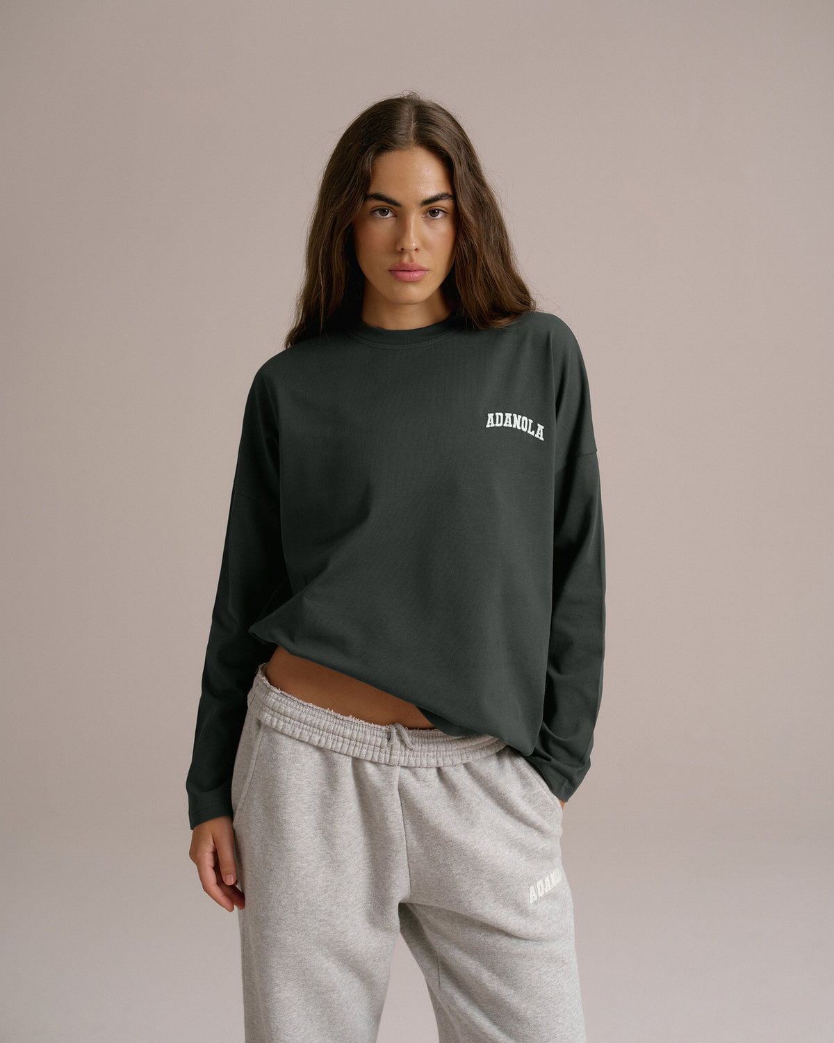 Drop Shoulder T-shirt - Moss Green