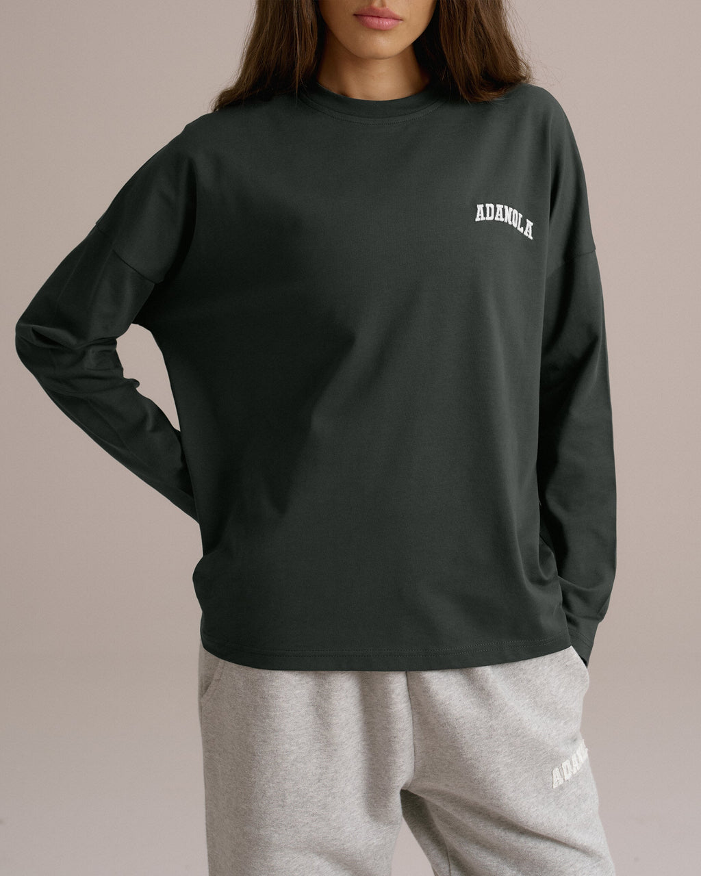 Drop Shoulder T-shirt - Moss Green