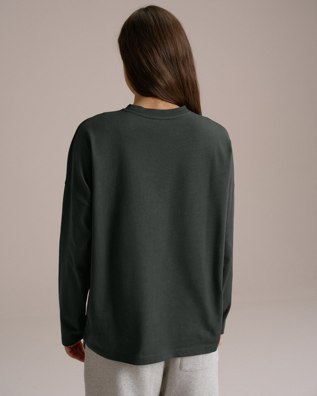 Drop Shoulder T-shirt - Moss Green