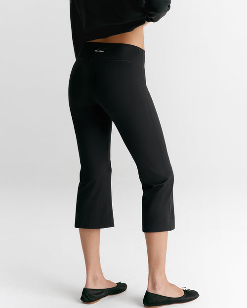 Low Rise Crop Yoga Pants - Black
