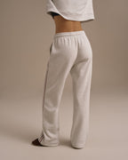 Loose Fit Straight Leg Sweatpants - Light Grey Melange