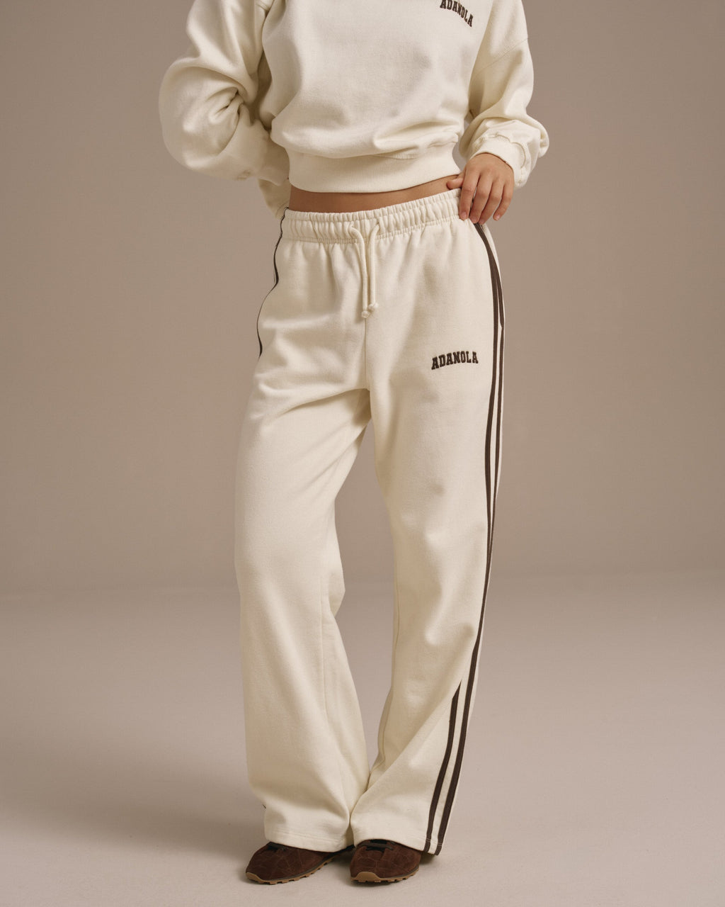 Loose Fit Straight Leg Sweatpants - Marshmallow White