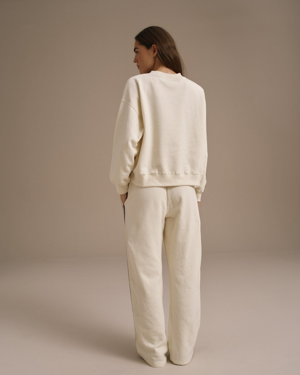 Loose Fit Straight Leg Sweatpants - Marshmallow White