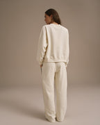Loose Fit Straight Leg Sweatpants - Marshmallow White