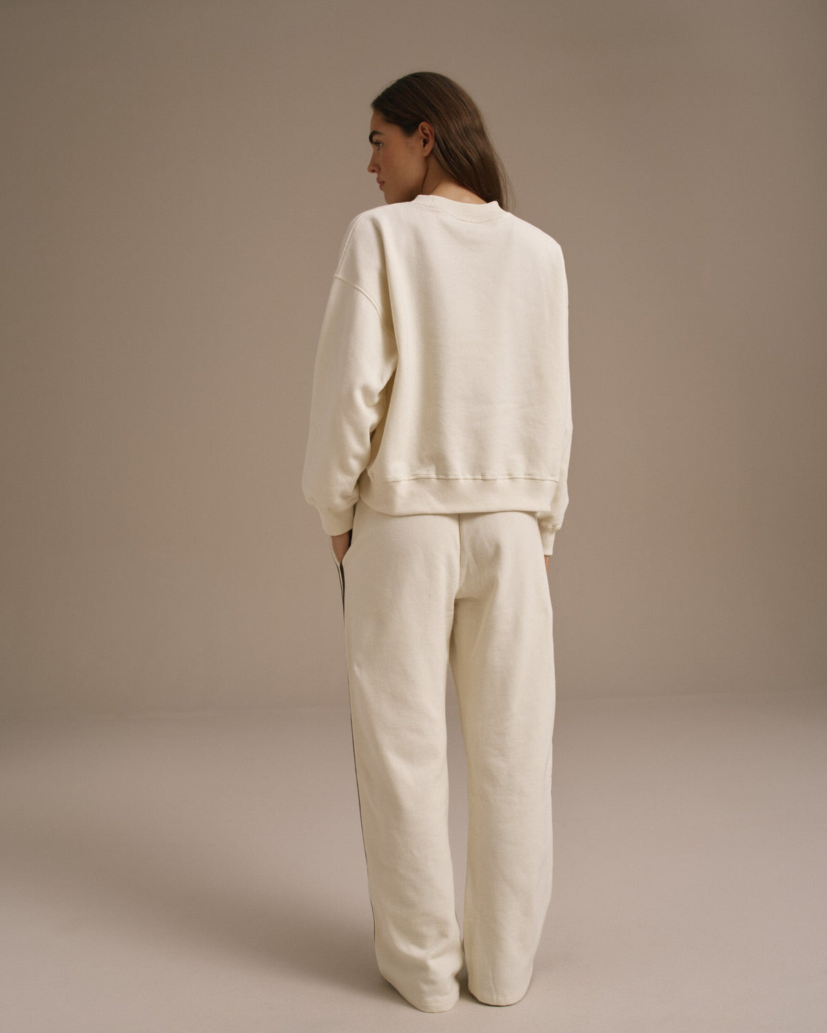 Loose Fit Straight Leg Sweatpants - Marshmallow White