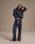 Loose Fit Straight Leg Sweatpants - Midnight Blue
