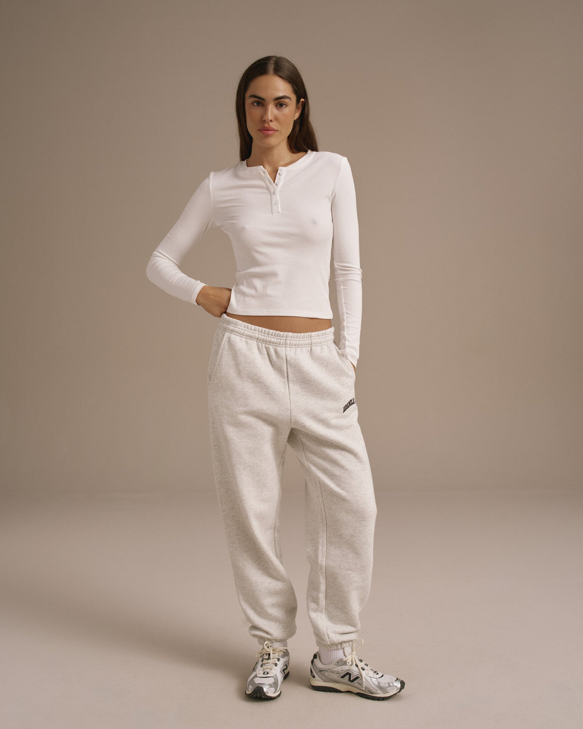 Cuffed Sweatpants - Light Grey Melange