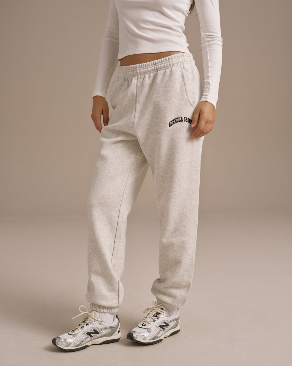 Cuffed Sweatpants - Light Grey Melange