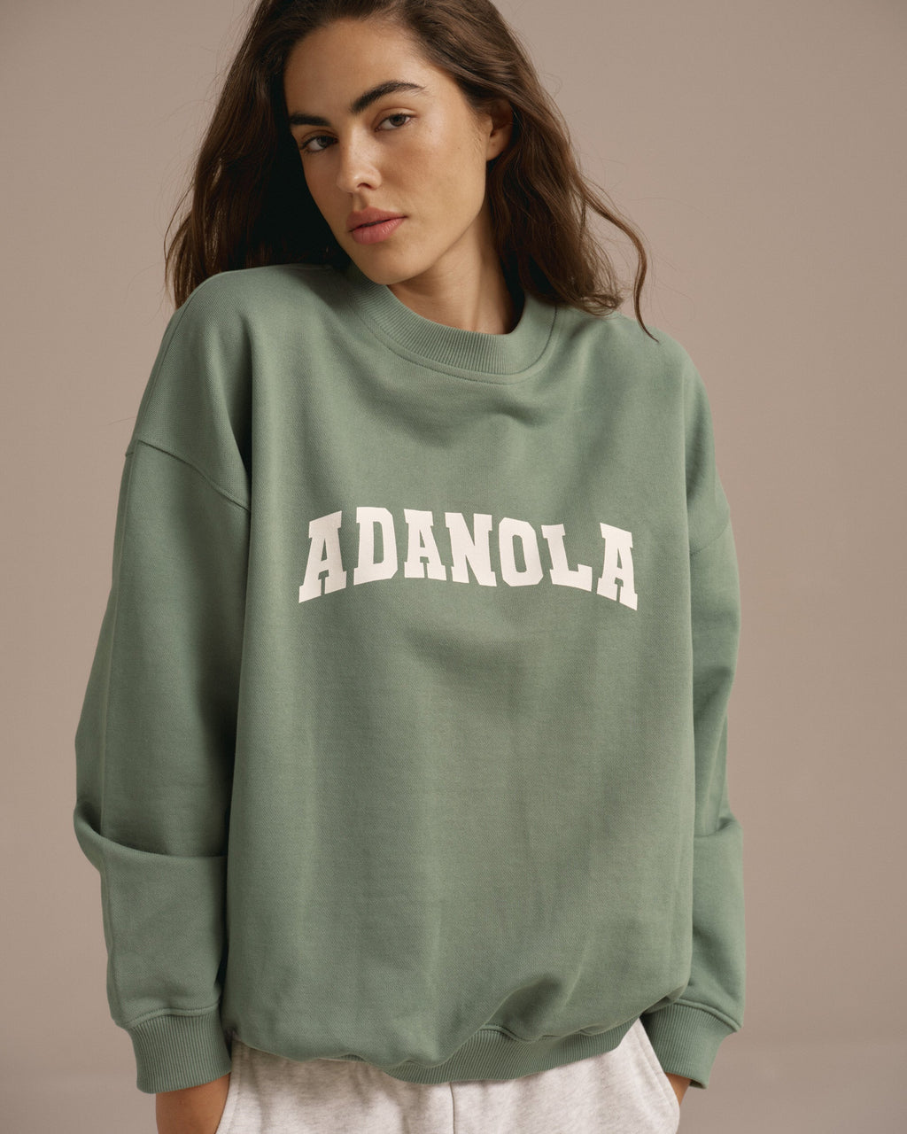 Varsity Oversized Sweatshirt - Eden Green/Marshmallow White