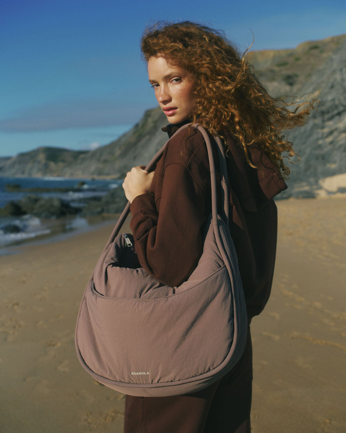 Padded Shoulder Bag - Brown