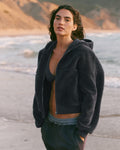 Cropped Hooded Fleece - Midnight Blue