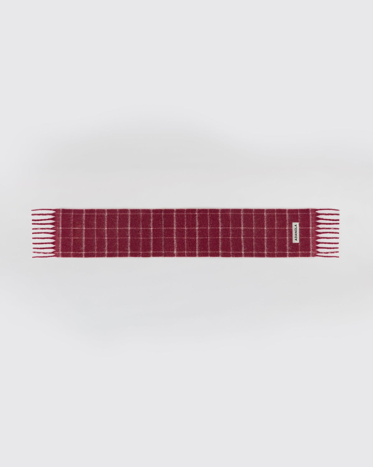 Brushed Checked Scarf - Berry Red